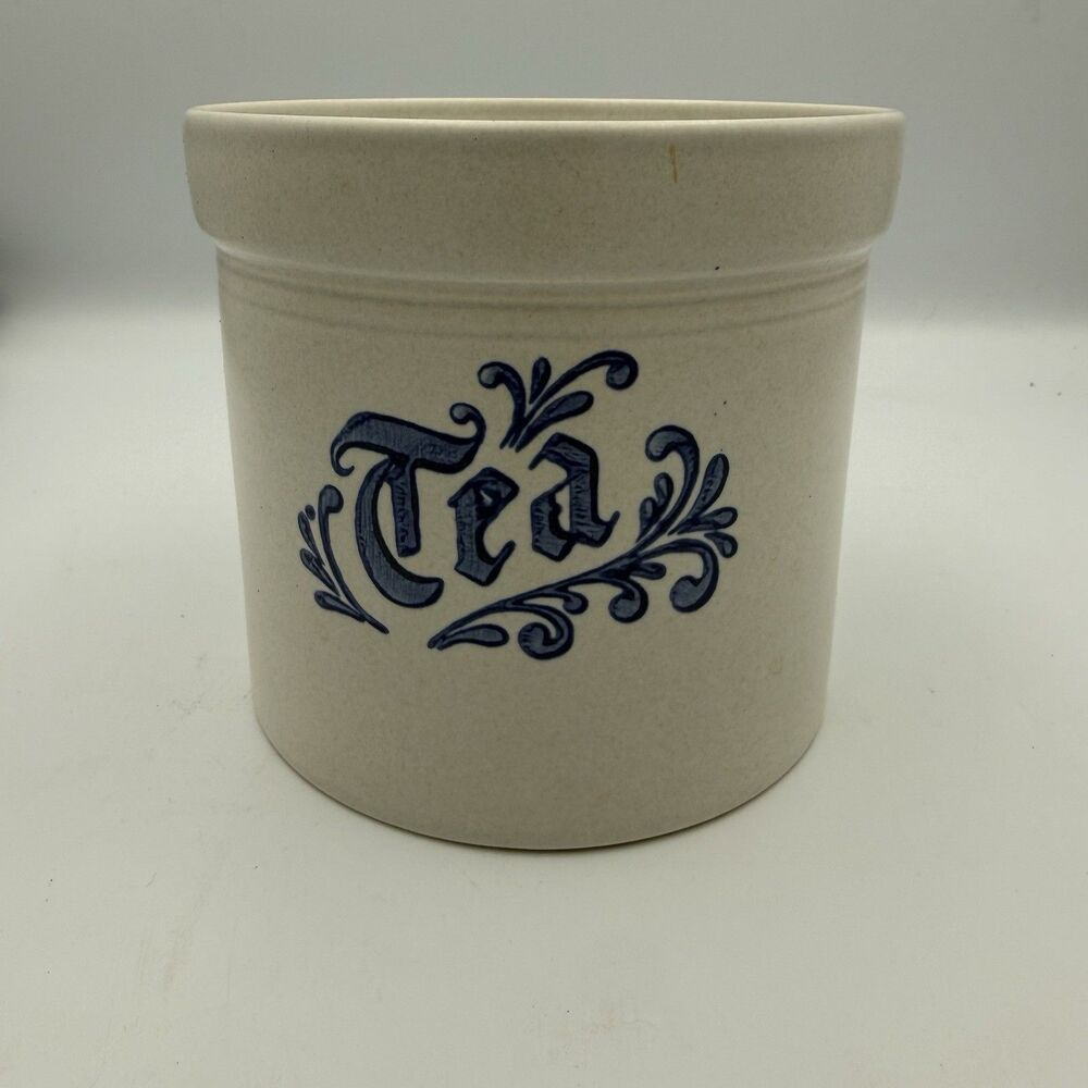 Pfaltzgraff Yorktowne Tea Canister 1 Qt with NO LID 509 Stoneware USA Blue